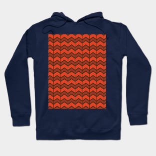 Chevron Zigzag Geometric Pattern Orange Hoodie